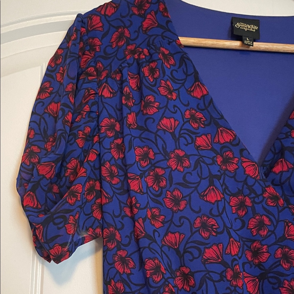Disney Blue Maxi Dress with Red Floral Print - Picture 7 of 14